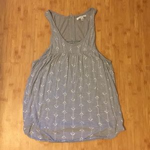 Grey tank top with silver pattern, American Eagle